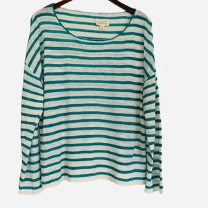 Nili Lotan 100% Linen Striped Sweater Size S